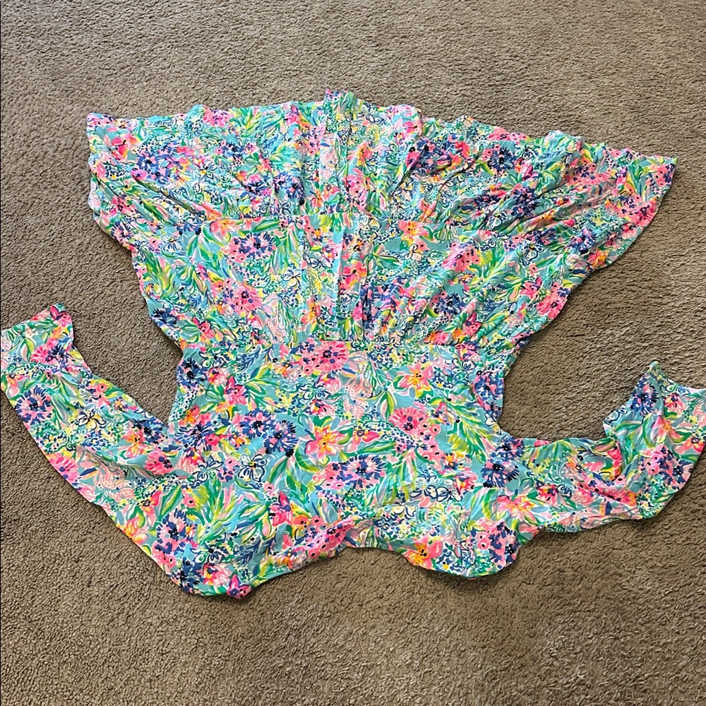 Lilly Pulitzer Floral Tiered Dress WOMENS MEDIUM - Picture 3 of 3